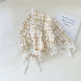 LACE TRIANGLE SCARF STRIPED HEADBAND SCARF_CWASC0841