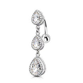 Teardrop Zircon Belly Button Ring For Women_Cwmm9455