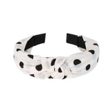 BLACK PRINTED BOW HEADBAND_CWAHA1681