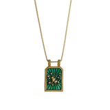 Vintage Square Zodiac Necklace With Enamel_Cwmm8840