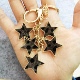 NEW LEOPARD PRINT FIVE POINTED STAR KEYCHAIN_CWMM1319