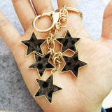 NEW LEOPARD PRINT FIVE POINTED STAR KEYCHAIN_CWMM1319