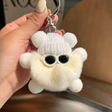 CUTE RABBIT FUR BRIQUETTES CAR KEYCHAIN PENDANT_CWMM2480