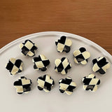 INK BROWN FLORAL MINI HAIR CLAW RETRO BANG CLIP_CWAHA3951