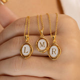 NEW CREATIVE 26 LETTERS PENDANT OVAL NECKLACE_CWMM3771