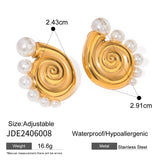 18K GOLD STAINLESS STEEL CONCH PEARL EARRINGS_CWASC1674