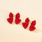 RED BOW EARRINGS MINIMALIST JEWELRY_CWAJE1137