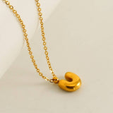 Cwaje1939_Mini Simple Bubble Letter Necklace,Gold