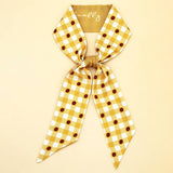FLORAL LETTER SCARF HAIR TIE BAG RIBBON_CWASC0096