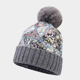 COLORFUL SEQUINED POM POM KNITTED HAT_CWAH1613