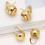 FASHIONABLE GOLD PLATED HOLLOW ROUND EARRINGS_CWAJE0991