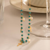 FRENCH TURQUOISE CROSS PENDANT NECKLACE_CWAJE0616