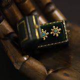 OPAL SUNFLOWER STUD EARRINGS GOLD ELECTROPLATED_CWAJE5101