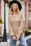 Solid Color Crew Neck Plus Size Pullover Sweater