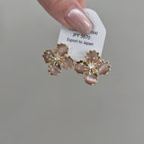CATS EYE STONE FLOWER EARRINGS_CWAJE1284
