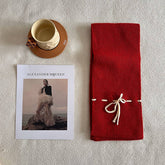 BOWKNOT WOOLEN KNITTED SOLID COLOR NARROW SCARF_CWASC2324