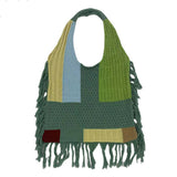 Women Retro Knit Stitching Portable Shoulder Bag_Cwab0834