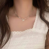 NEW HIGH END VERSATILE BOW PENDANT NECKLACE_CWAJE3054