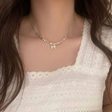 NEW HIGH END VERSATILE BOW PENDANT NECKLACE_CWAJE3054