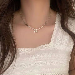 NEW HIGH END VERSATILE BOW PENDANT NECKLACE_CWAJE3054