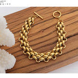 Titanium Steel Thick Chain Bracelet Necklace