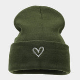 HEART EMBROIDERY ACRYLIC KNITTED HAT_CWAH2082
