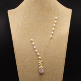 HIGH END VINTAGE DIAMOND PEARL NECKLACE FOR WOMEN_CWAJE3912