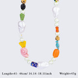 Unique Baroque Turquoise Heart Flower Necklace_Cwmm7535