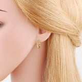 Versatile Round Gold-Plated Earrings And Studs