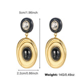 NEW FASHION TEMPERAMENT BLACK AND GOLD EARRINGS_CWAJE2854