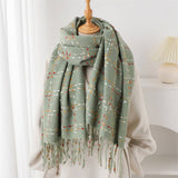 LIGHTWEIGHT KOREAN STYLE FRINGE WINTER SCARF WRAP_CWASC2780