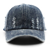 Vintage Washed Distressed Denim Baseball Cap_Cwah0896