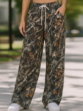 Stretch Waist Camo Print Pants ??Comfortable Cotton Blend Women's Pants