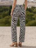 Sexy Slim Zebra Print Sweatpants ??High-Waisted Animal Print Streetwear for Women