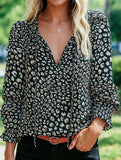 Floral Printed V-Neck Shirt ??Lightweight Elegant Women's Top