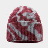 Tie Dye Knit Beanie Women Street Style Winter_Cwah04733