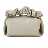SIMPLE LEATHER PLEATED CLOUD MAKEUP BAG_CWAB1425