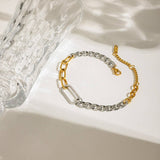 MINIMALIST GOLD SILVER CHAIN BRACELET IN STEEL_CWAJE4787