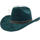 MEN WOMEN SUEDE COWBOY FEDORA ETHNIC DESIGN_CWAH04420