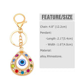 COLORED DIAMOND DEVILS EYE METAL KEYCHAIN PENDANT_CWAJE0878