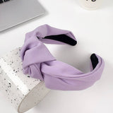 SOLID COLOR TEXTURED FABRIC CROSS HEADBAND_CWAHA2084