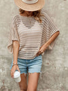 Pullover Fashion Short Sleeve Patchwork Knitwear_Cwosws0044