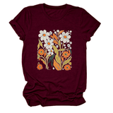 Women Summer Tee ??Flor Casual Round Neck_Cwtts1500