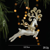 GOLD GLITTER XMAS SLED SANTA ANGEL REINDEER DECOR_CWMM9787