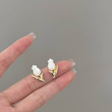 LIGHTWEIGHT LUXURIOUS SHELL TULIP EARRINGS_CWAJE1293