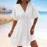 LACE PANEL BIKINI BEACH COVER UP_CWMM1237