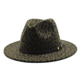 FASHION LEOPARD PRINT WOOLEN HAT JAZZ HAT FELT HAT_CWAH2542