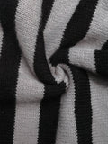 Vertical Striped Lapel Pullover Knitted Sweater