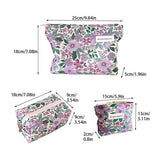 Purple Flower Makeup Bag Small Travel Wallet Pouch_Cuab00670