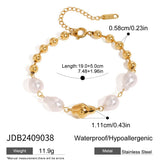 Titanium Steel Baroque Pearl Bracelet,Luxury Style